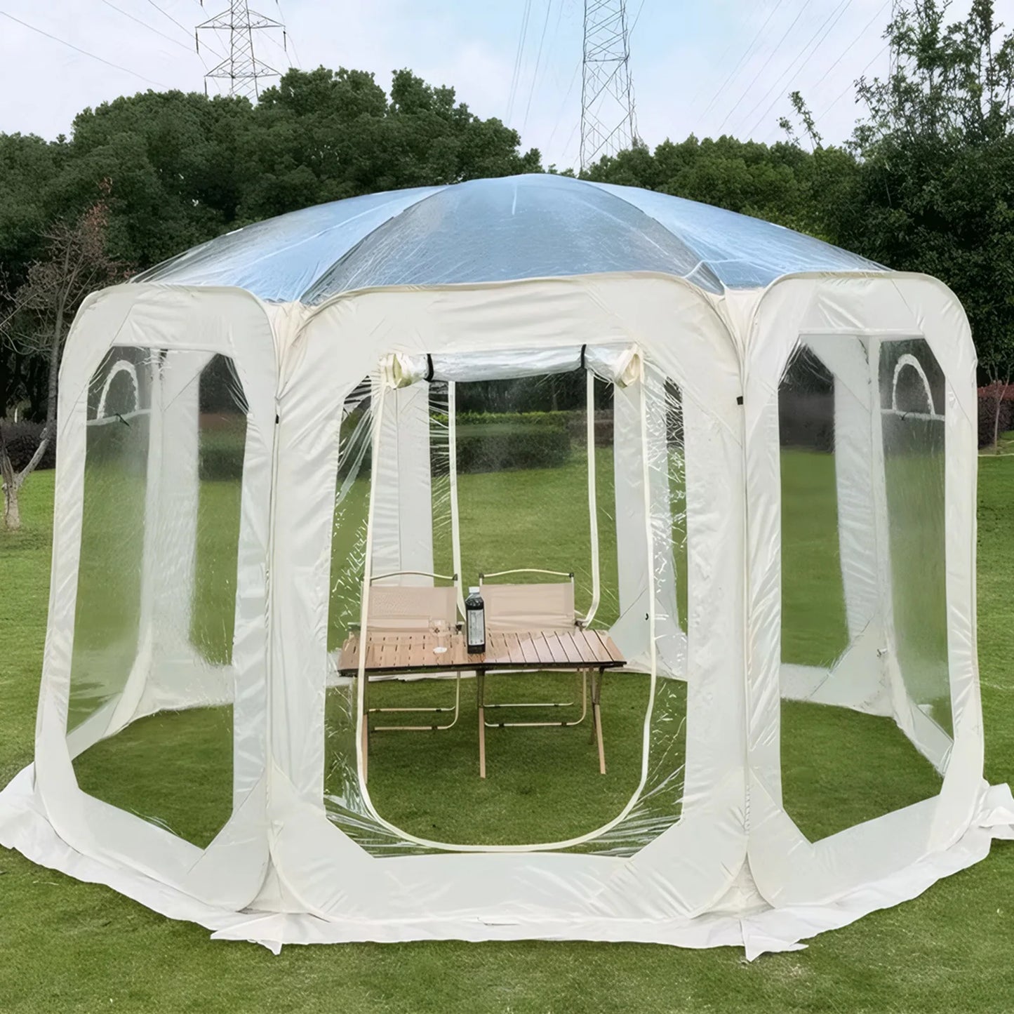 Portable Folding Transparent Tent Starry Sky Bubble House for Camping Waterproof Outdoor Shade Shelter for 5 to 8 People