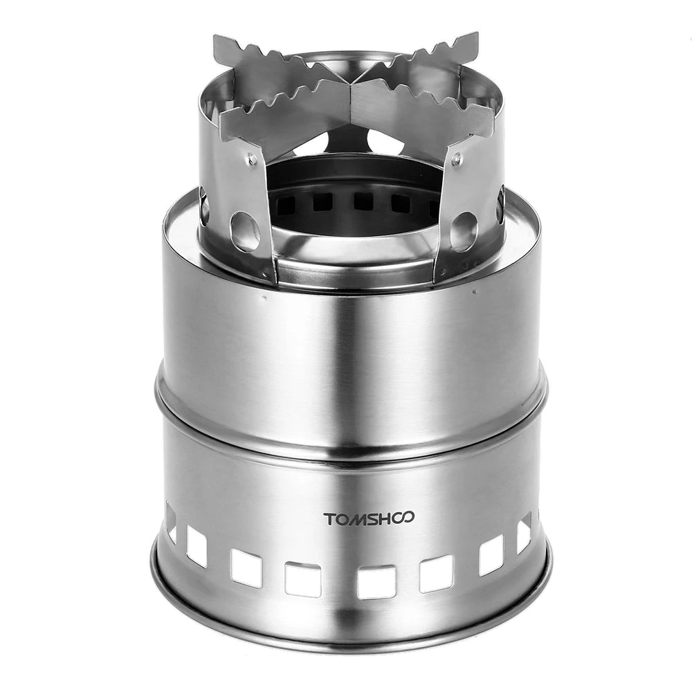 Compact Portable Folding Windproof Wood Burning Stainless Steel Alcohol Stove for Outdoor Camping Hiking and Picnic