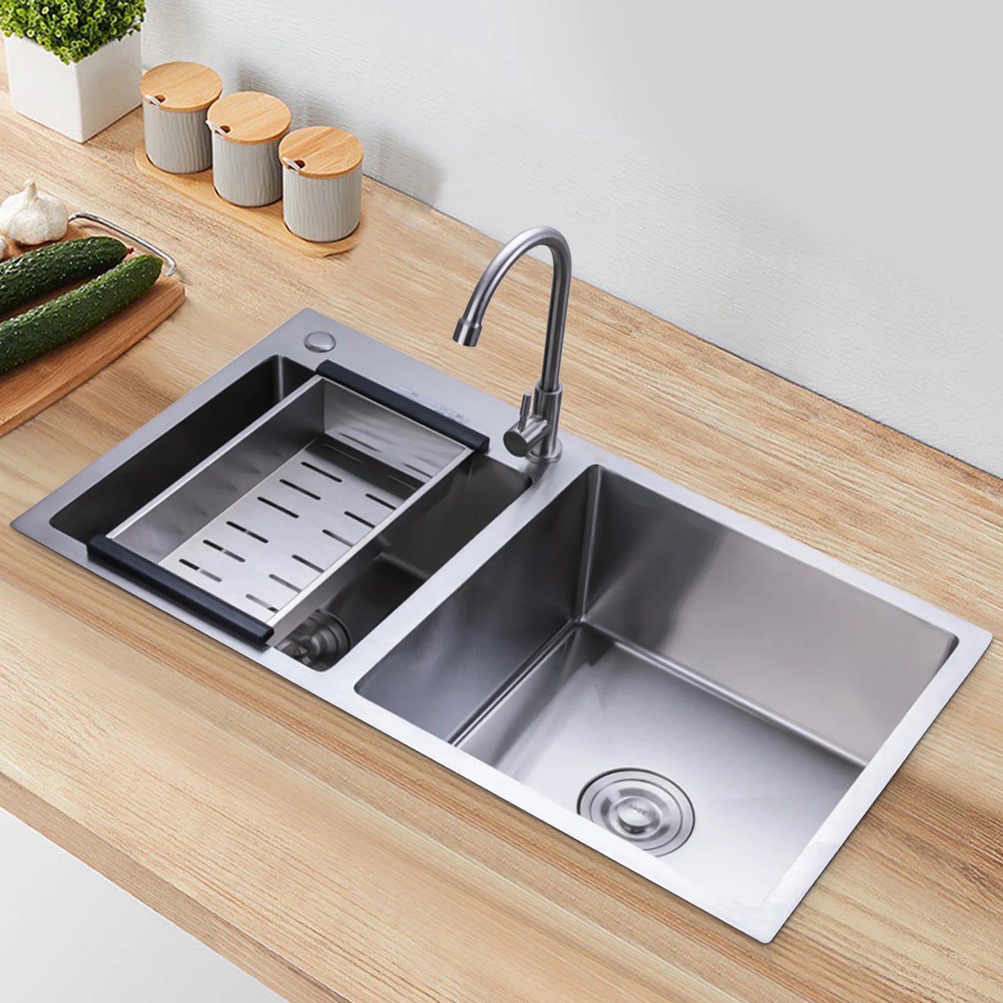Kitchen Sinks Built-in Sink Stainless Steel Double Sink Rectangle