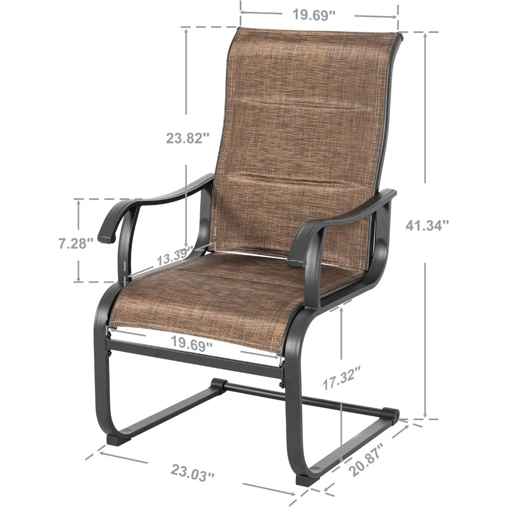 Patio Dining Chairs Set of 4 All Weather Outdoor Padded Textilene