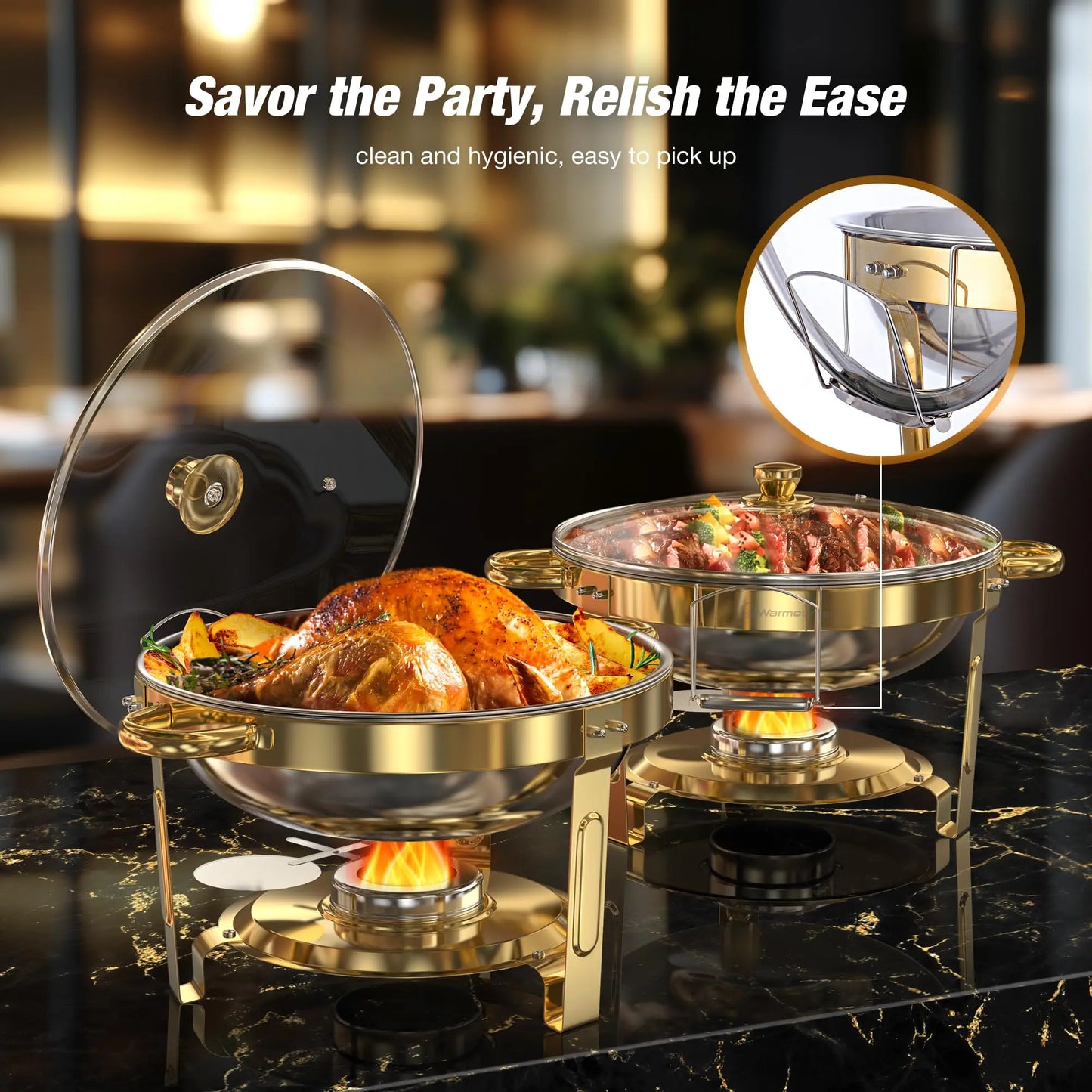 Stainless Steel Chafing Dishes Set 2 Pack Buffet Warmer