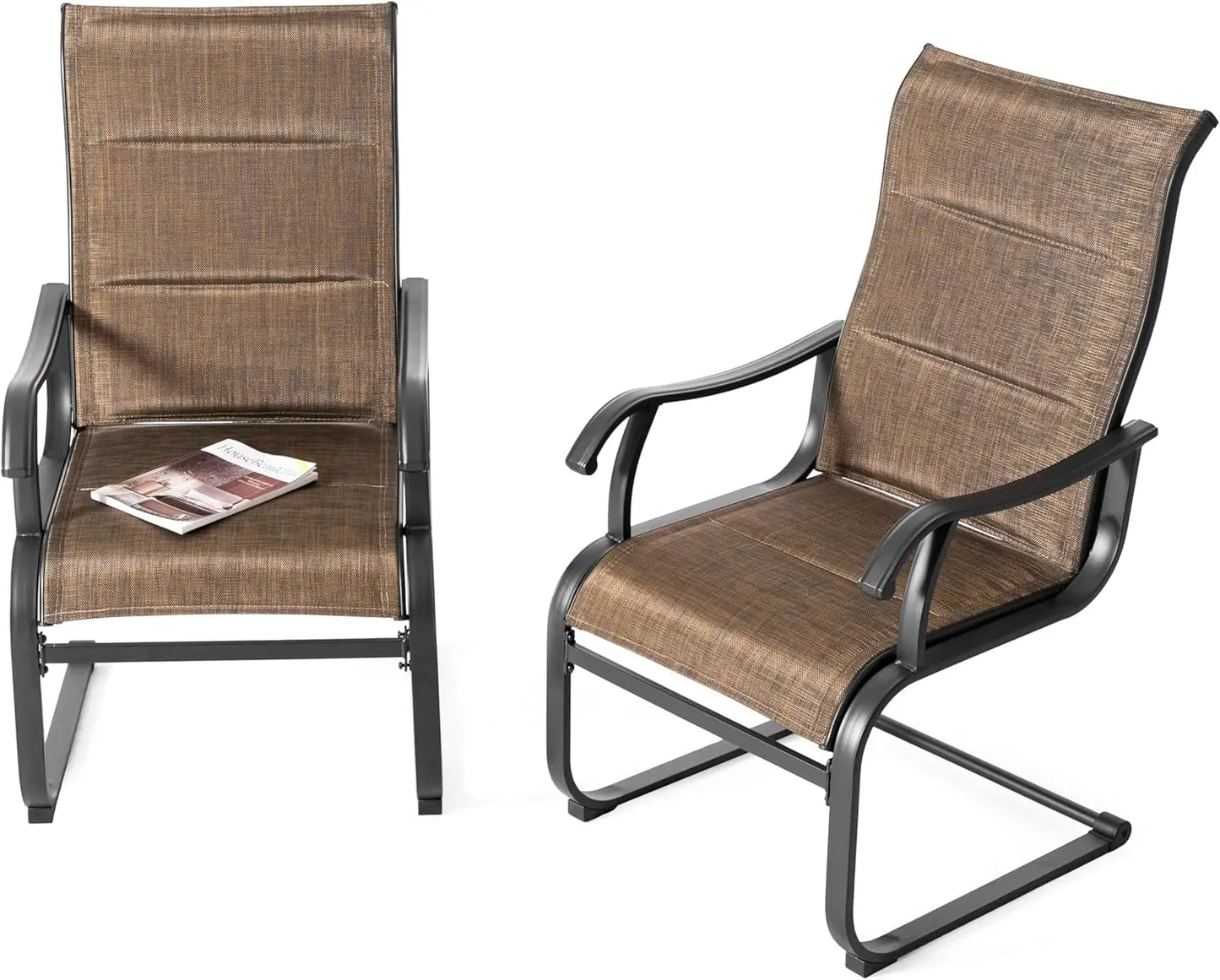 Patio Dining Chairs Set of 4 All Weather Outdoor Padded Textilene