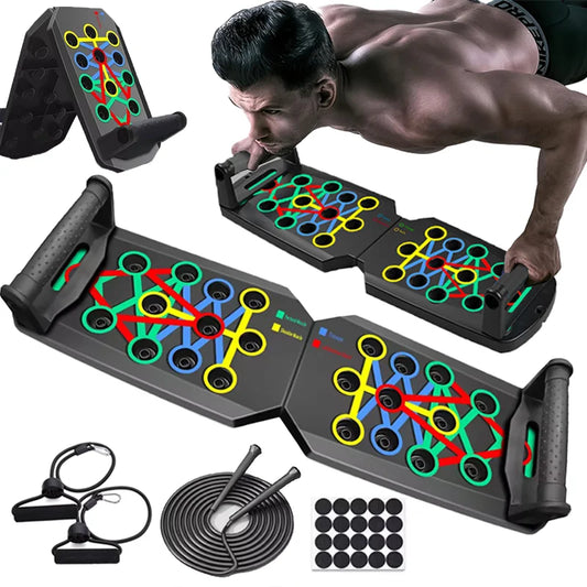 Push Up Board Set Portable Multifunctional Push Up Bar Foldable Fitness Equipment for Chest Abdomen Arms Back Training