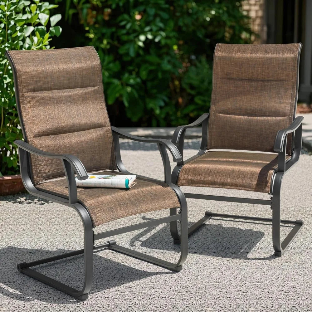 Patio Dining Chairs Set of 4 All Weather Outdoor Padded Textilene