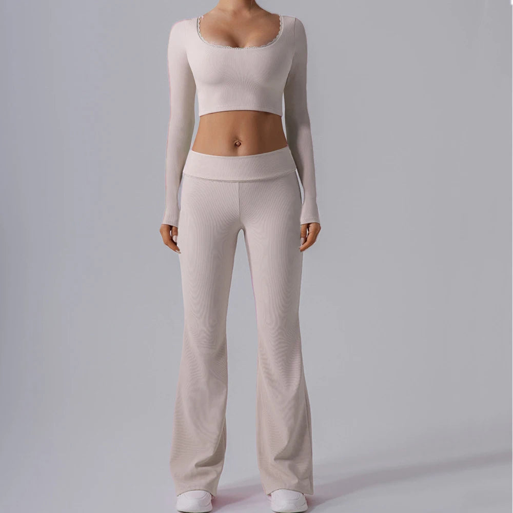 Heart And Home Shop Women Lace Yoga Set High Waist Leggings