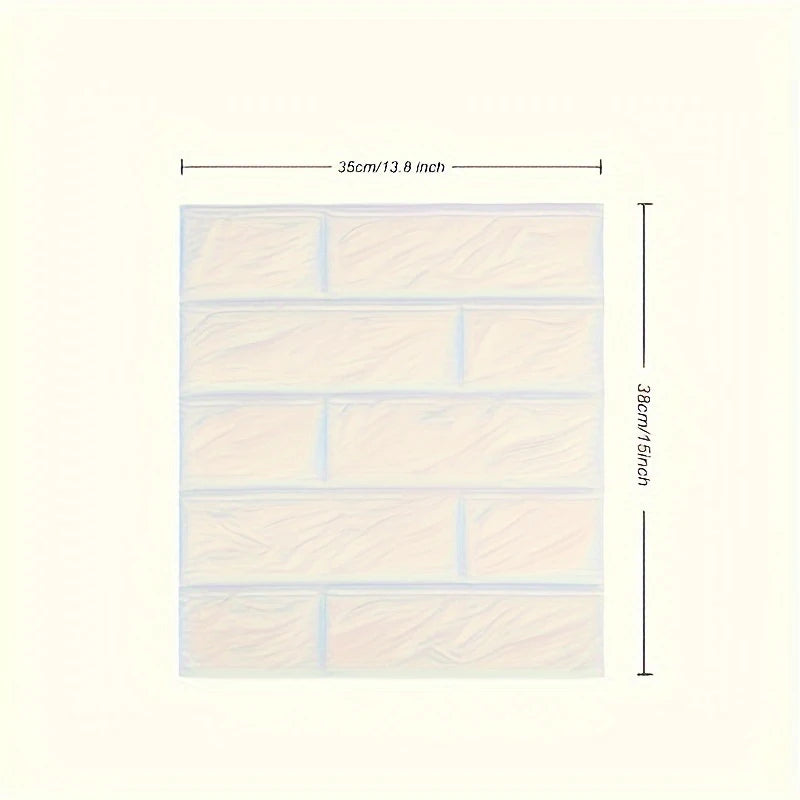 100/200Pcs 3D Wall Tile Stickers Brick Pattern Foam Self-Adhesive Waterproof Ceiling Decor Easy Apply for Moisture Proof