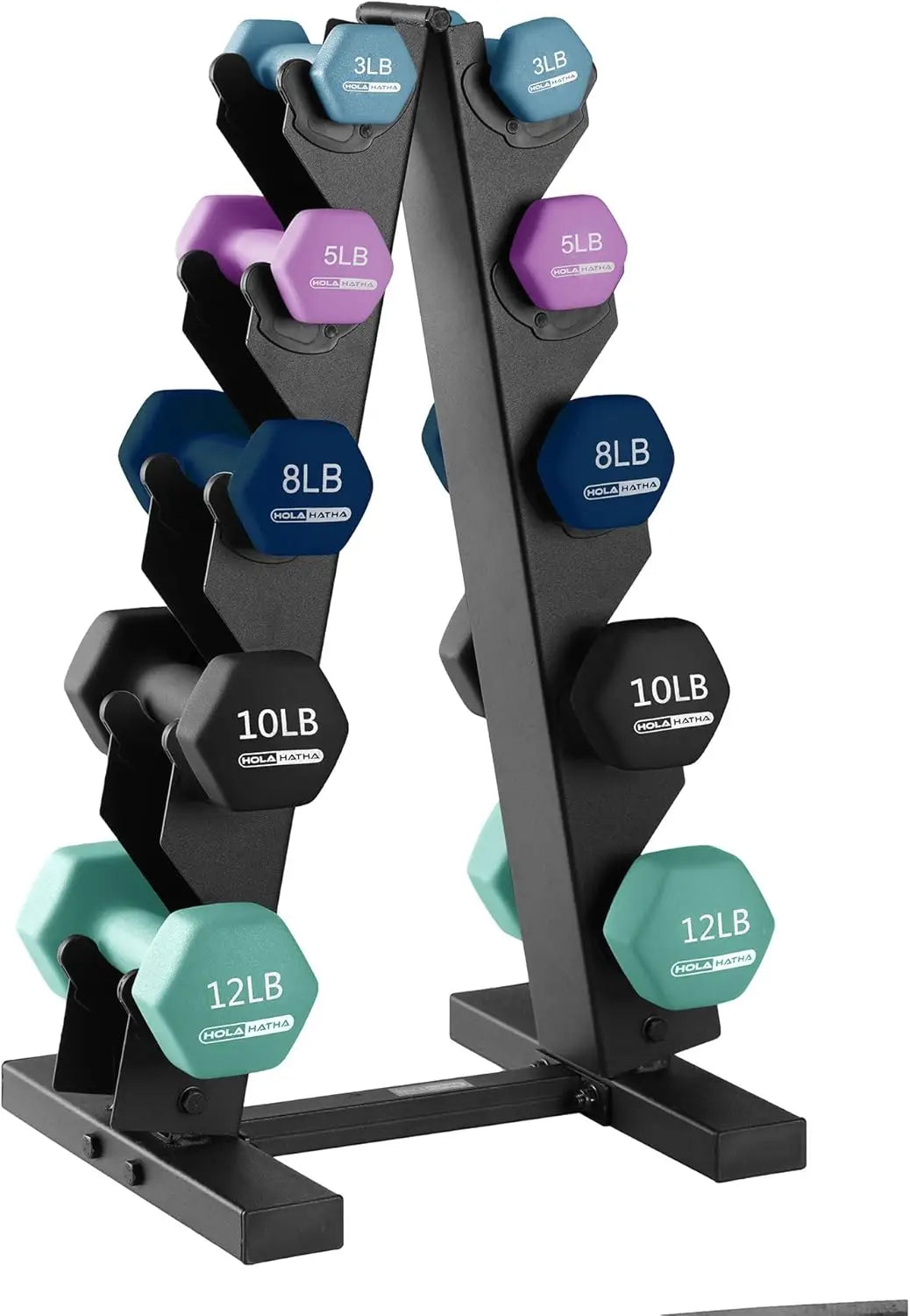 Neoprene Dumbbell Free Hand Weight Set with Rack for Home Exercise and Muscle Toning