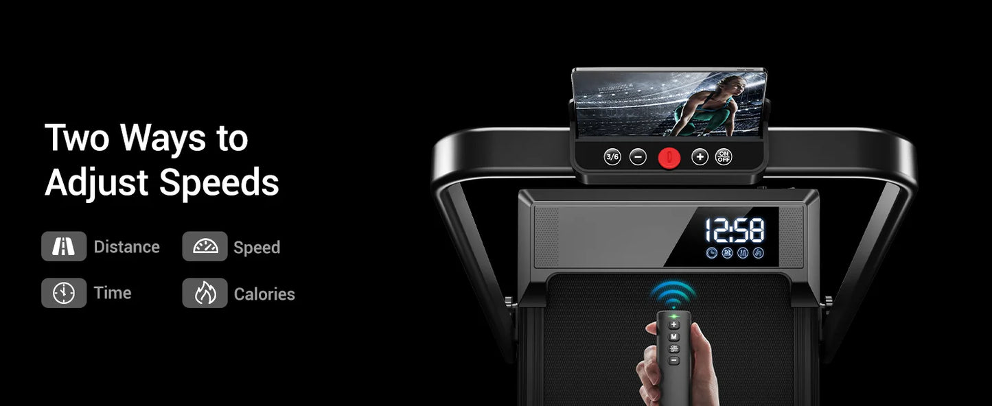 UMAY Walking Pad Treadmill Incline Under Desk Lightweight LED Display Home Office Electric Foldable Monofunctional