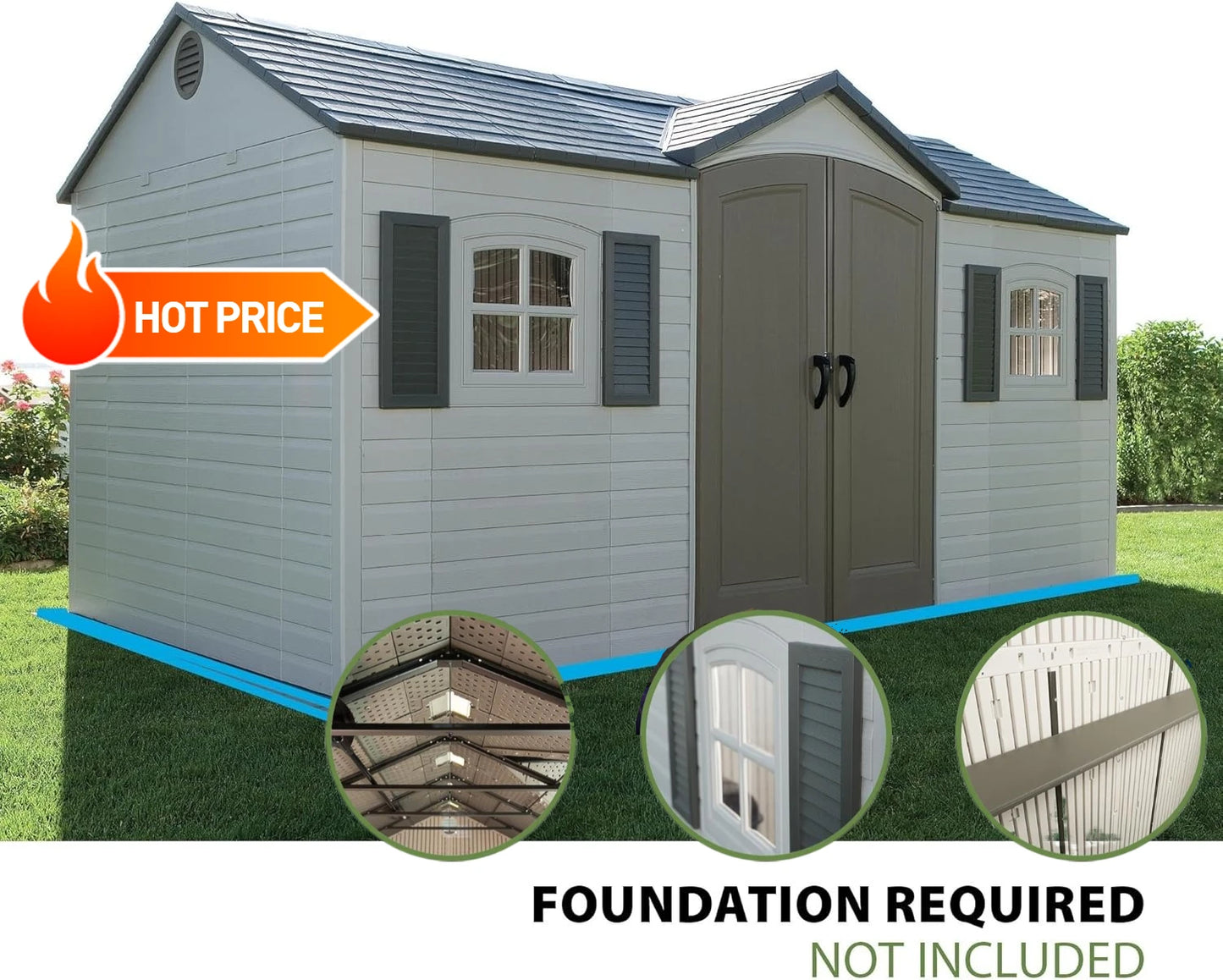 XMSJ Outdoor Storage Shed Durable Garden Organization