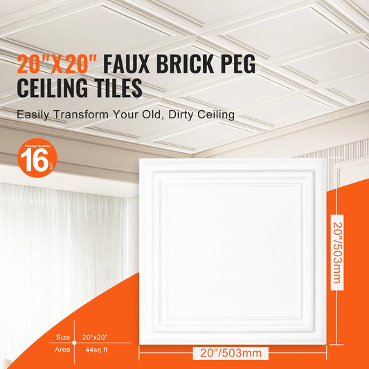 SucceBuy Ceiling Tiles Drop Ceiling Tiles Premium Polystyrene Sheet Glue-up Basement Ceiling Covering for Home/Office Decoration