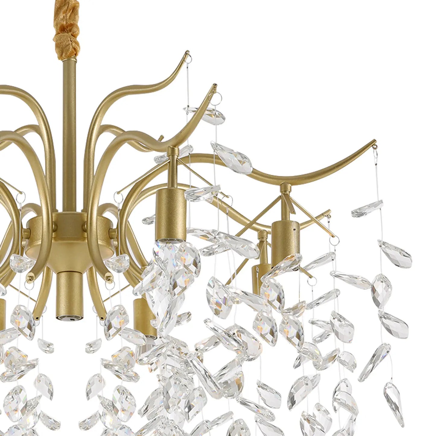 8 Arms Modern Chandelier Crystal Ceiling Light LED Pendant Hanging Lamp Dimmable