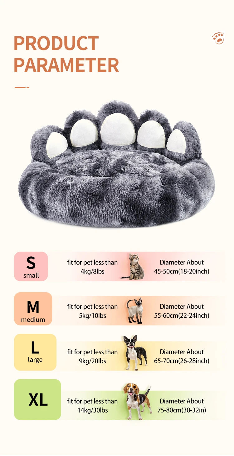 Cozy Paw Shape Dog Bed Warm Thickened Cushion Breathable Fluffy Mat for Deep Sleeping Pet Comfort - Dog Beds/Mats