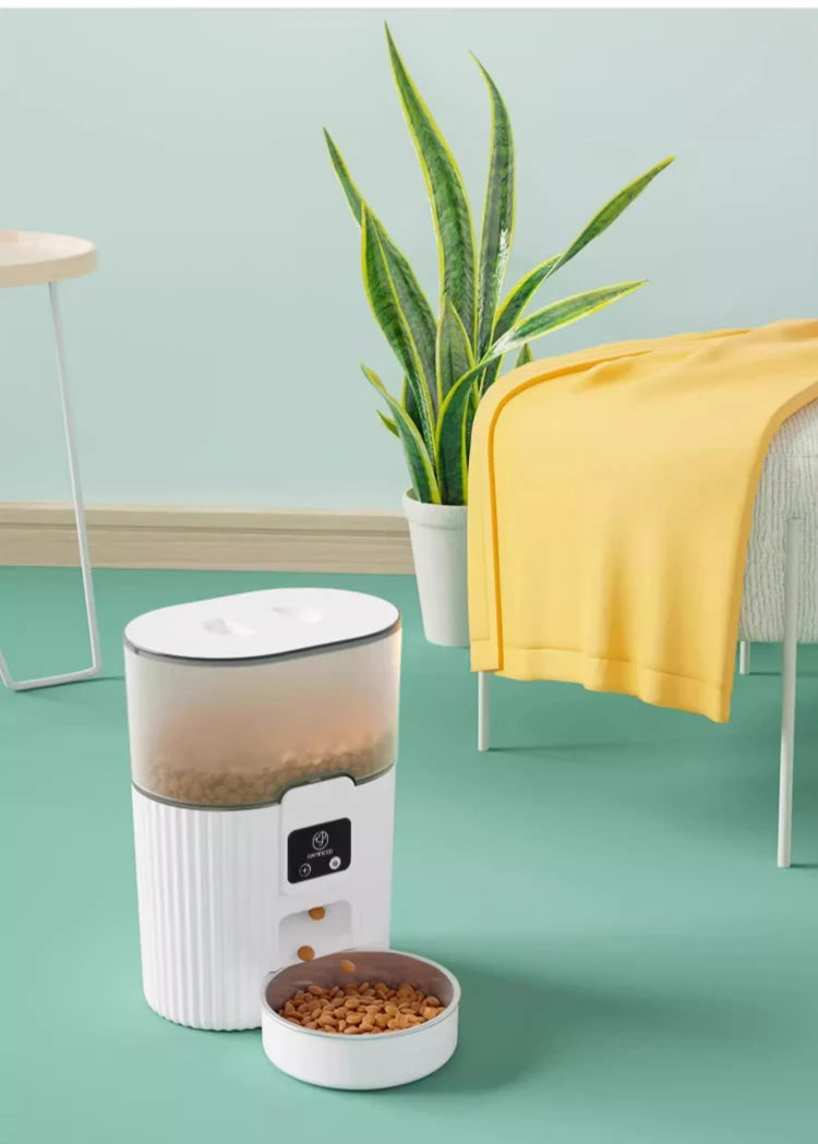 PAPIFEED Smart Automatic Pet Feeder WiFi Remote Controlled Cat Food Dispenser with LCD Display Dog Feeder 50g-2000g Capacity