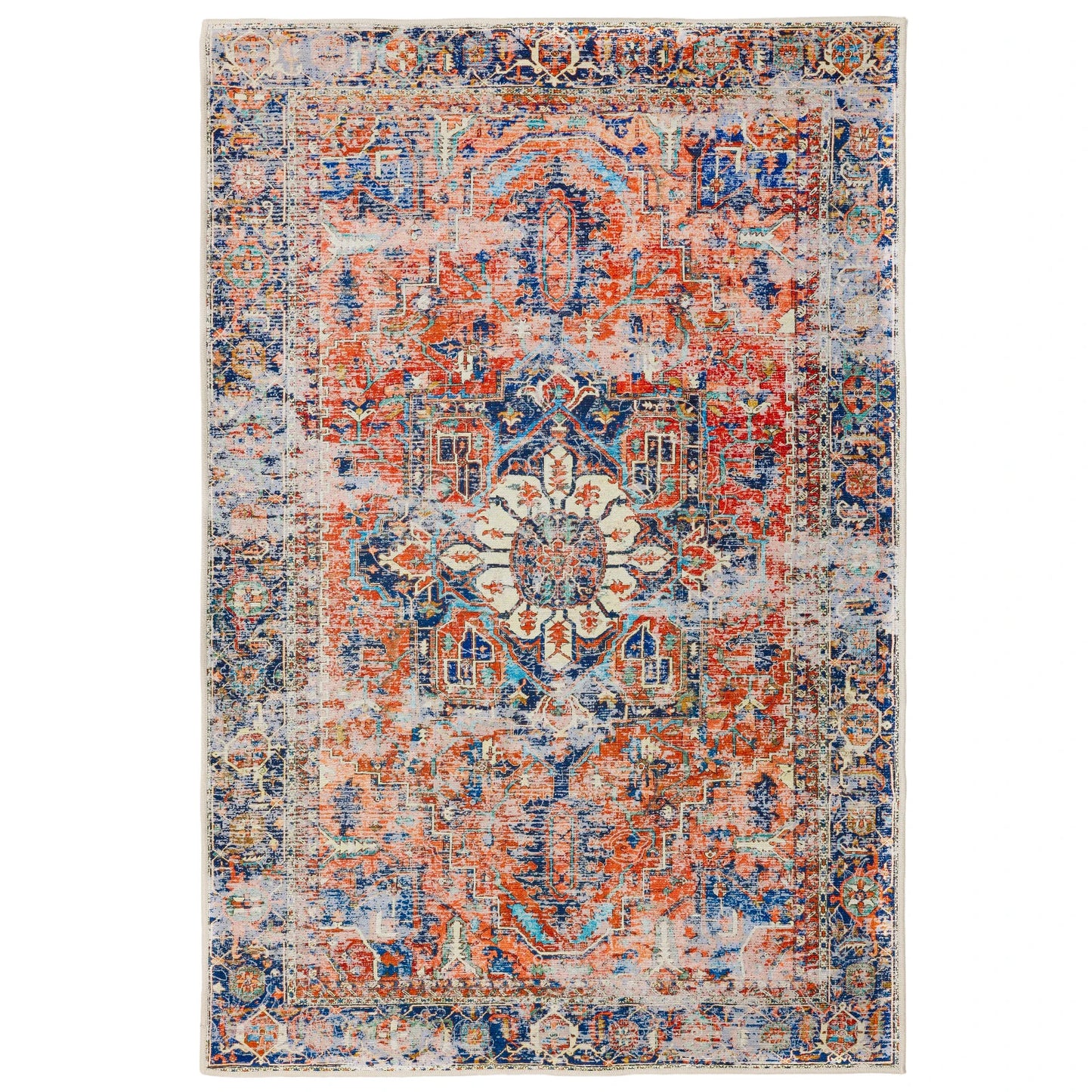 Area Rug Stain Resistant Boho Vintage Distressed Washable Rugs