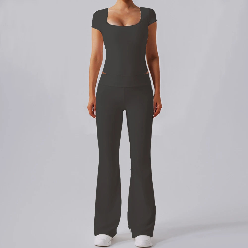 CEODOGGCN Lace Yoga Set Women High Waist Leggings Sportswear