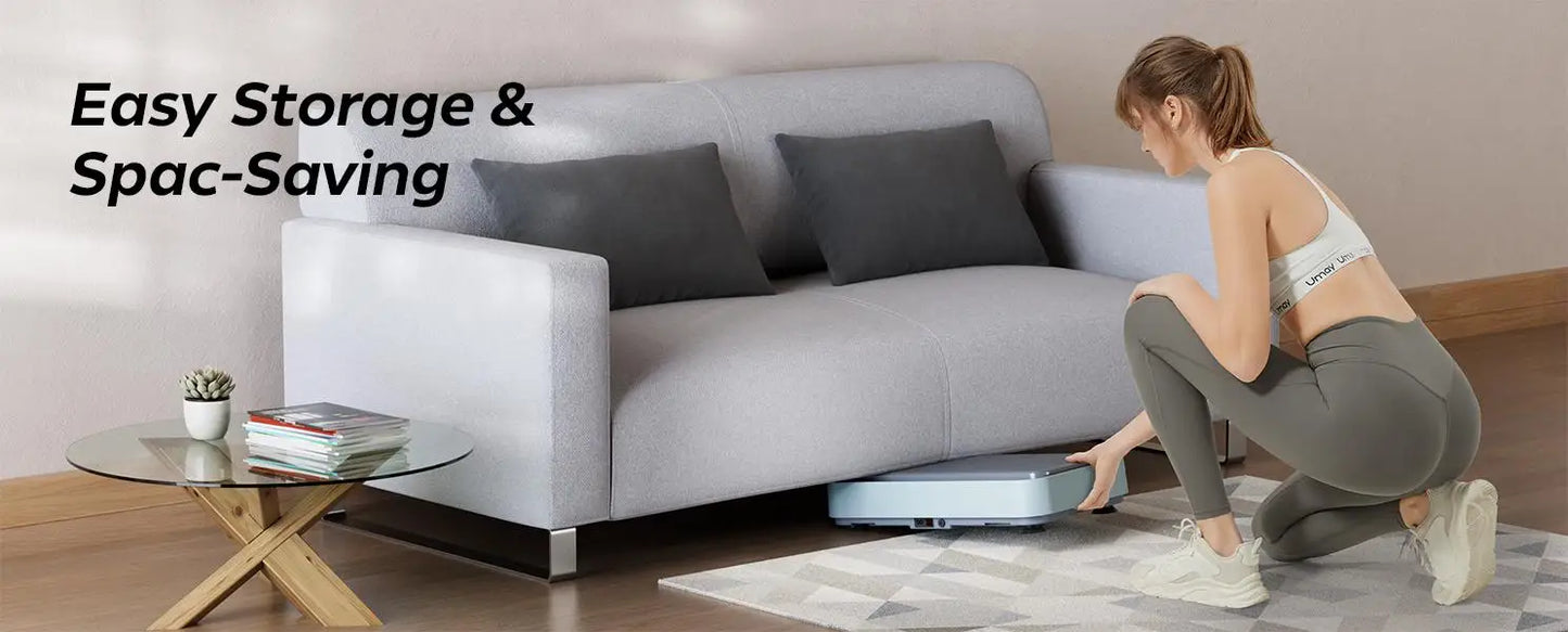 Umay Fitness Vibration Board Blue and White Full Body Home Workout Machine with Ring Band for Improved Blood and Lymphatic Circulation