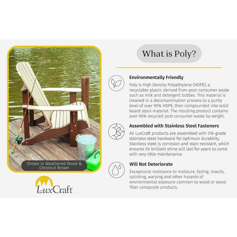 Hign-Concerned Poly Deluxe Adirondack Chair Outdoor Patio