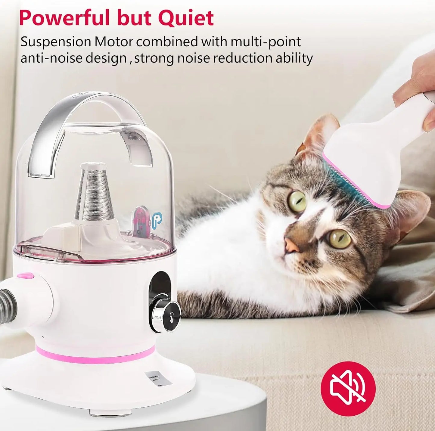 Pet Grooming Vacuum, Dog Hair Vacuum Groomer, Multi-Functional Pet Grooming Kits Dog Hair Vacuum For Dogs, Cats & More