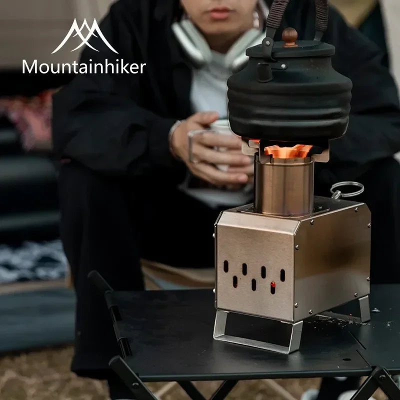MOUNTAINHIKER Portable Firewood Square Stove for Camping