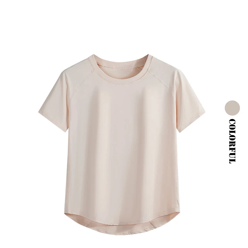 DRUR Women Yoga Set 2 Piece Sports Outfit Short Sleeve Tops