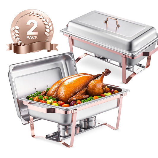 VEVOR 2 Packs Chafing Dish Buffet Set Stainless Steel Chafer