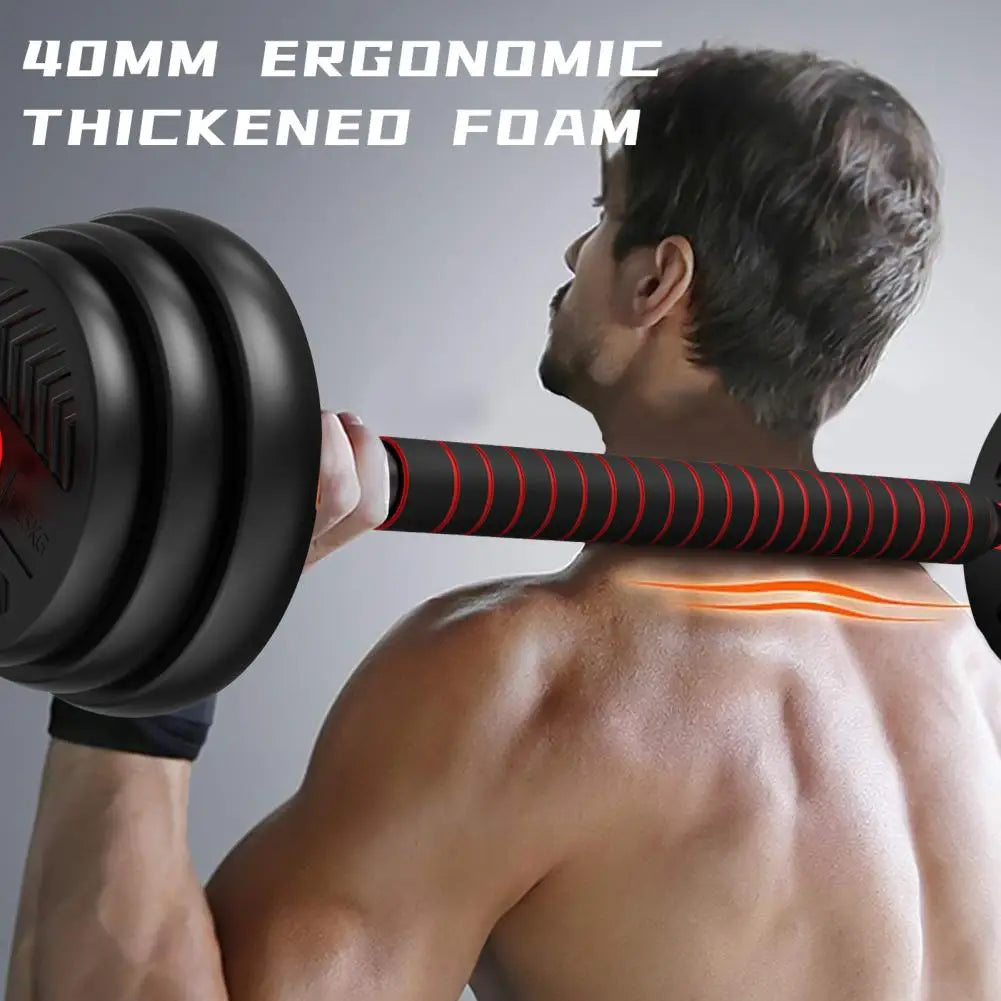 4-in-1 Adjustable Weight Dumbbell Set for Home Gym - Ergonomic Design with Dumbbell Barbell Kettlebell & Push-Up Modes - Unisex Rubber Fitness Equipment