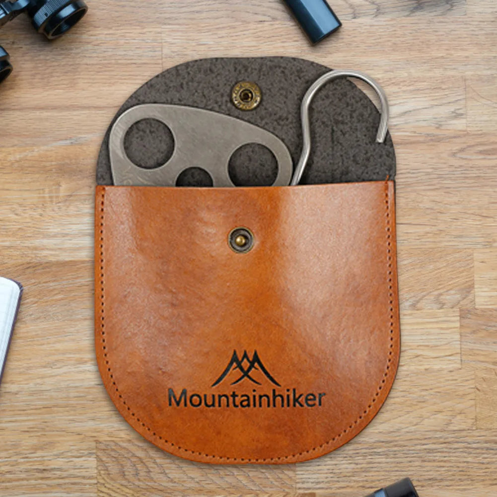 Cooking Pot Pan Tripod Mount Stainless Steel Camping Tripod Hanging Pot Bracket with Leather Storage Bag for Hiking and Bushcraft