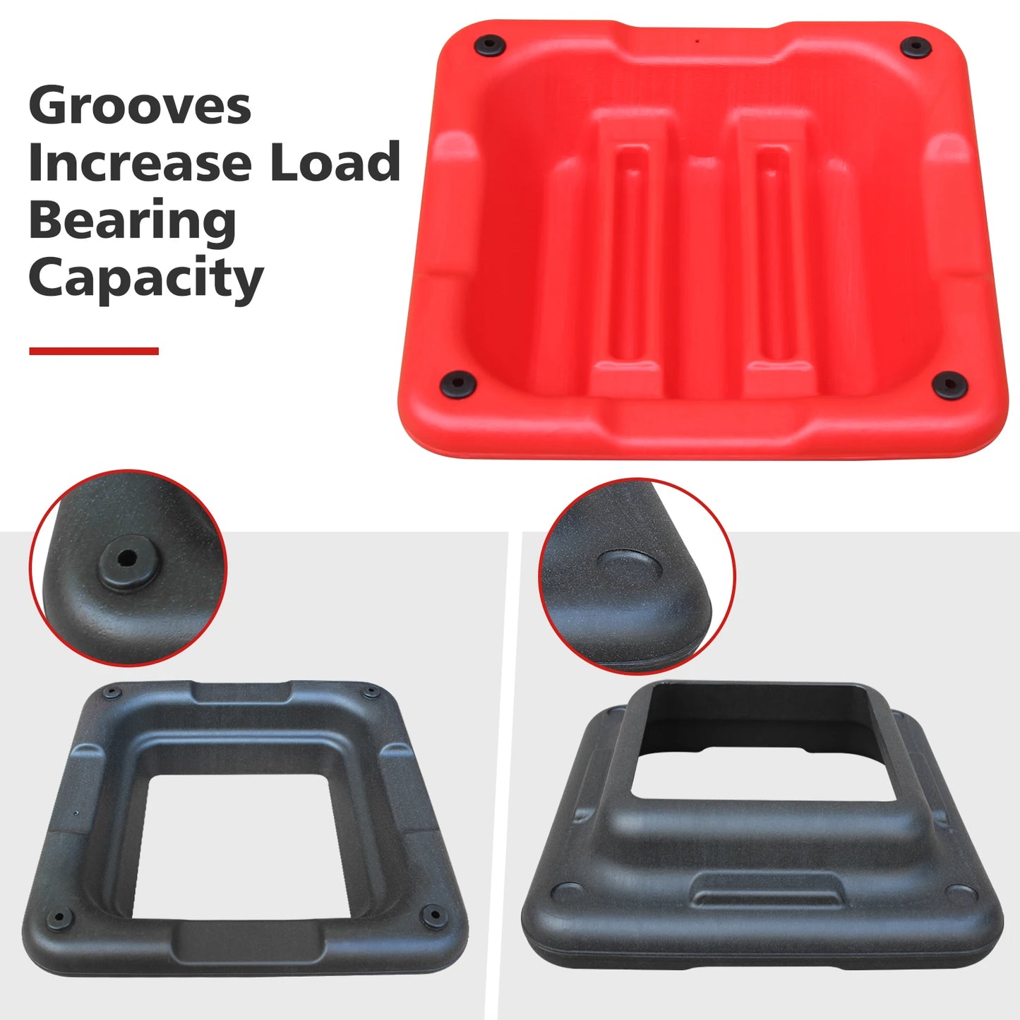 Adjustable 16"x16" Aerobic Step Platform with 4 Height Risers for Home Gym Exercise Fitness Workout