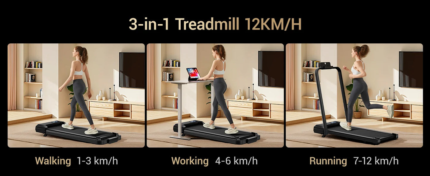 UMAY Walking Pad Treadmill Incline Under Desk Lightweight LED Display Home Office Electric Foldable Monofunctional
