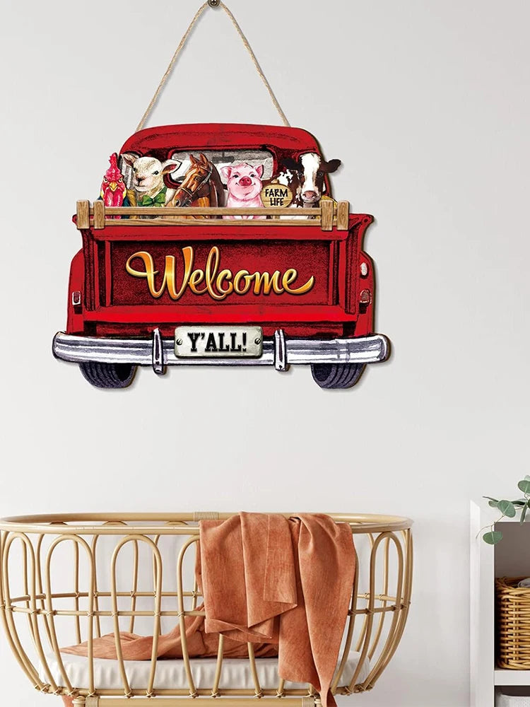 Hign Concerned Interchangeable Welcome Truck Sign Wooden