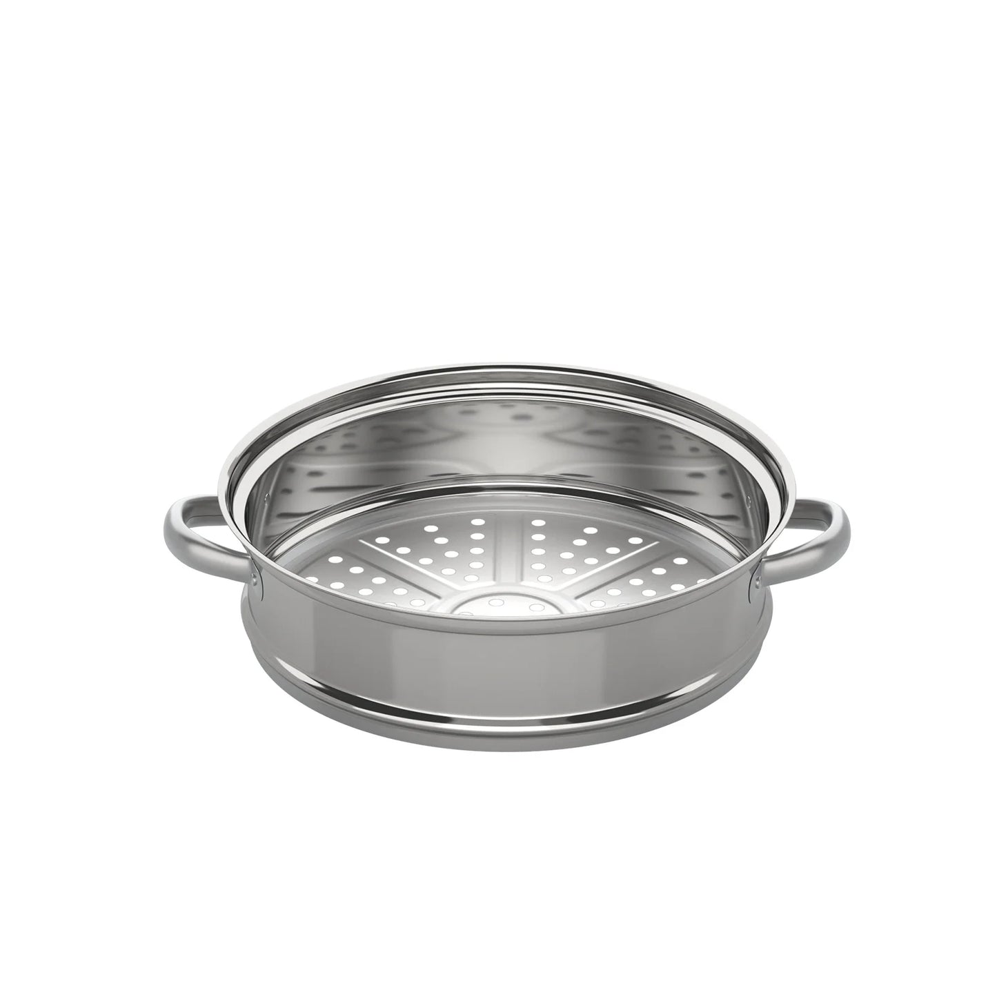 3 Tier Stainless Steel Steamer 28cm Overlapping Kitchen Soup Cooker Set with Glass Lid Silver