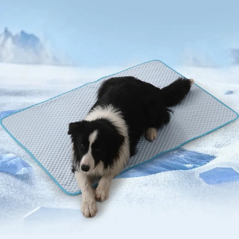 Dog Cooling Mat Summer Pet Cold Bed Cat Sleeping Pad Cool Ice Silk Moisture-proof Mattress Cushion Breathable Ice Pad Blanket