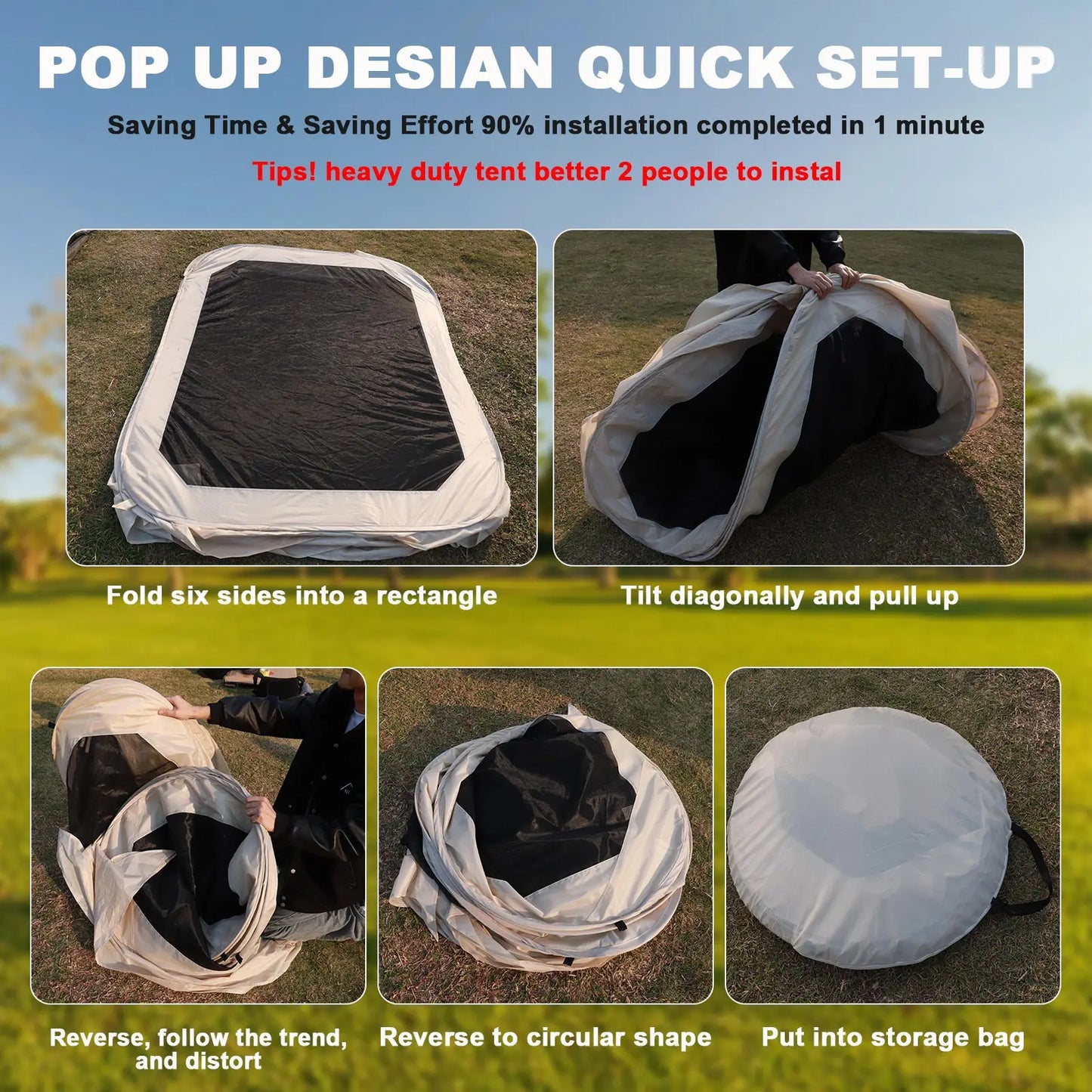 Portable Folding Transparent Tent Starry Sky Bubble House for Camping Waterproof Outdoor Shade Shelter for 5 to 8 People