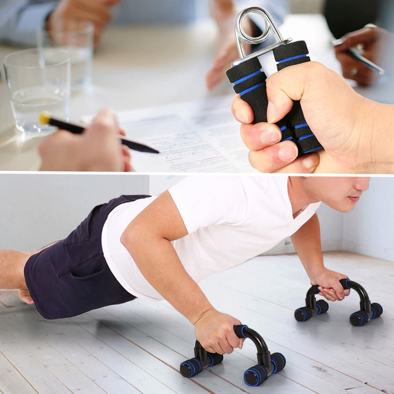 5 In 1 AB Wheel Roller Kit With Push Up Bar Jump Rope Hand Gripper And Knee Pad Complete Fitness Workout Core Carver Strength Training Equipment