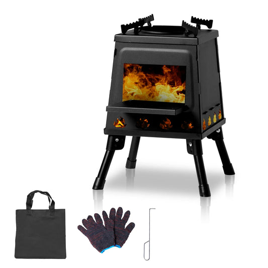 27x27x34cm Wood Camping Stove Portable Outdoor Cooking Burner for Picnics and Hiking