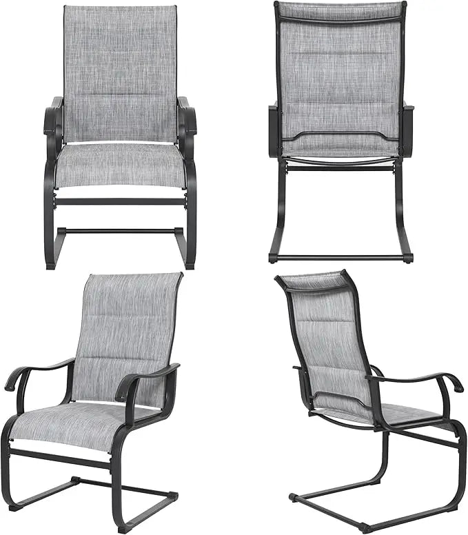 Patio Dining Chairs Set of 4 All Weather Outdoor Padded Textilene