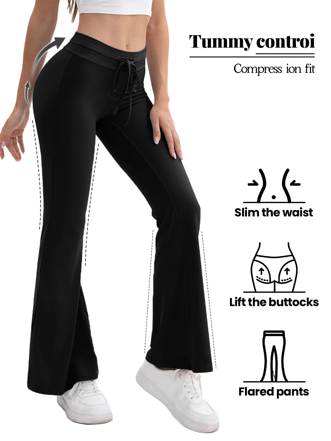 Heart And Home Yoga Flare Leg Pants Set Breathable Flex