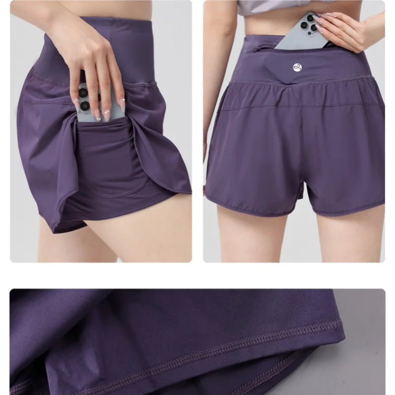 DRUR Women Yoga Set 2 Piece Fitness Wear Running Shorts