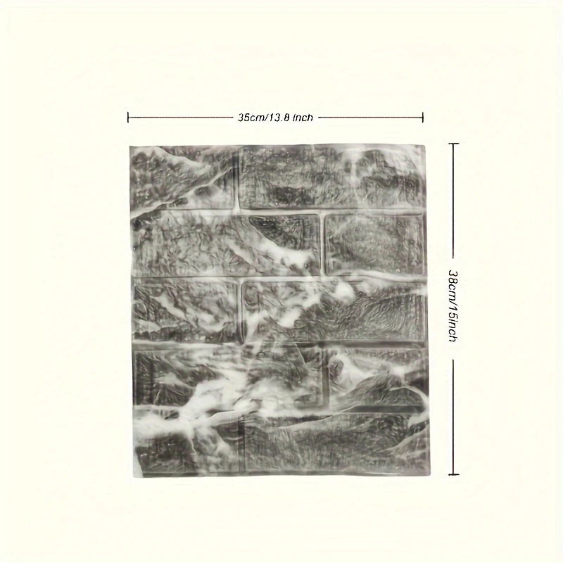 100/200Pcs 3D Wall Tile Stickers Brick Pattern Foam Self-Adhesive Waterproof Ceiling Decor Easy Apply for Moisture Proof