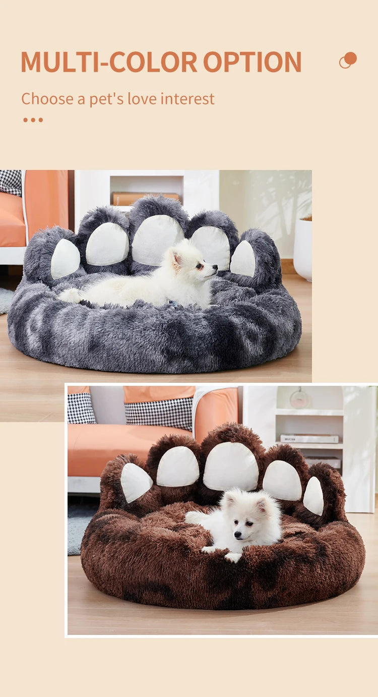 Cozy Paw Shape Dog Bed Warm Thickened Cushion Breathable Fluffy Mat for Deep Sleeping Pet Comfort - Dog Beds/Mats