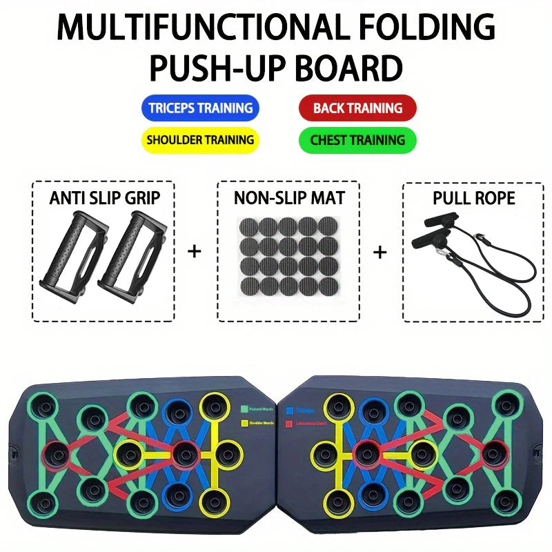 Push Up Board Set Portable Multifunctional Push Up Bar Foldable Fitness Equipment for Chest Abdomen Arms Back Training