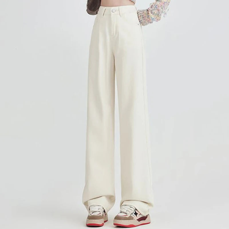 2024 Women High Waist Oversized Loose Mom Jeans Lady Streetwear Denim Y2k Straight Leg Pants Girls Blue Baggy Wide Leg Trousers