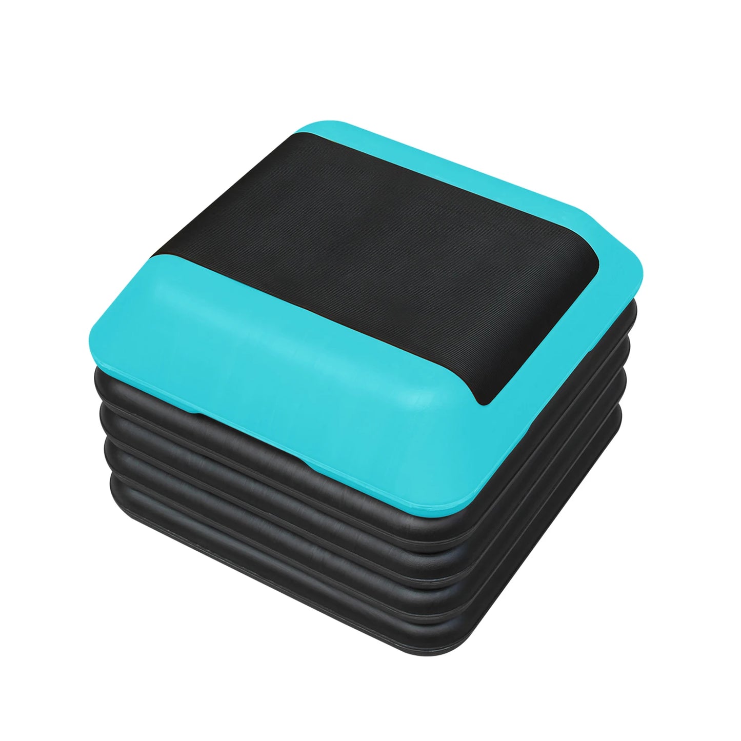 Adjustable 16"x16" Aerobic Step Platform with 4 Height Risers for Home Gym Exercise Fitness Workout