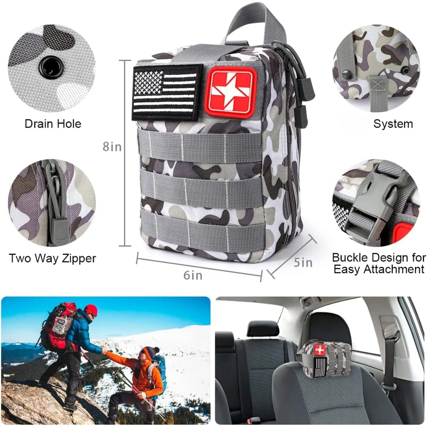 222 Piece Emergency Survival Kit with First Aid and Portable Bag for Outdoor Camping and Hunting