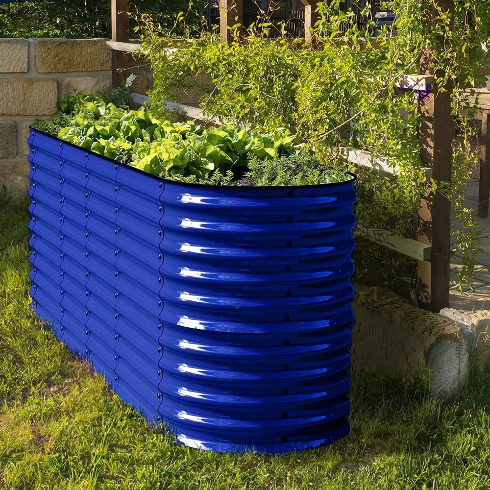 Olle Galvanized Raised Garden Beds 32" Tall Metal Plant Boxes
