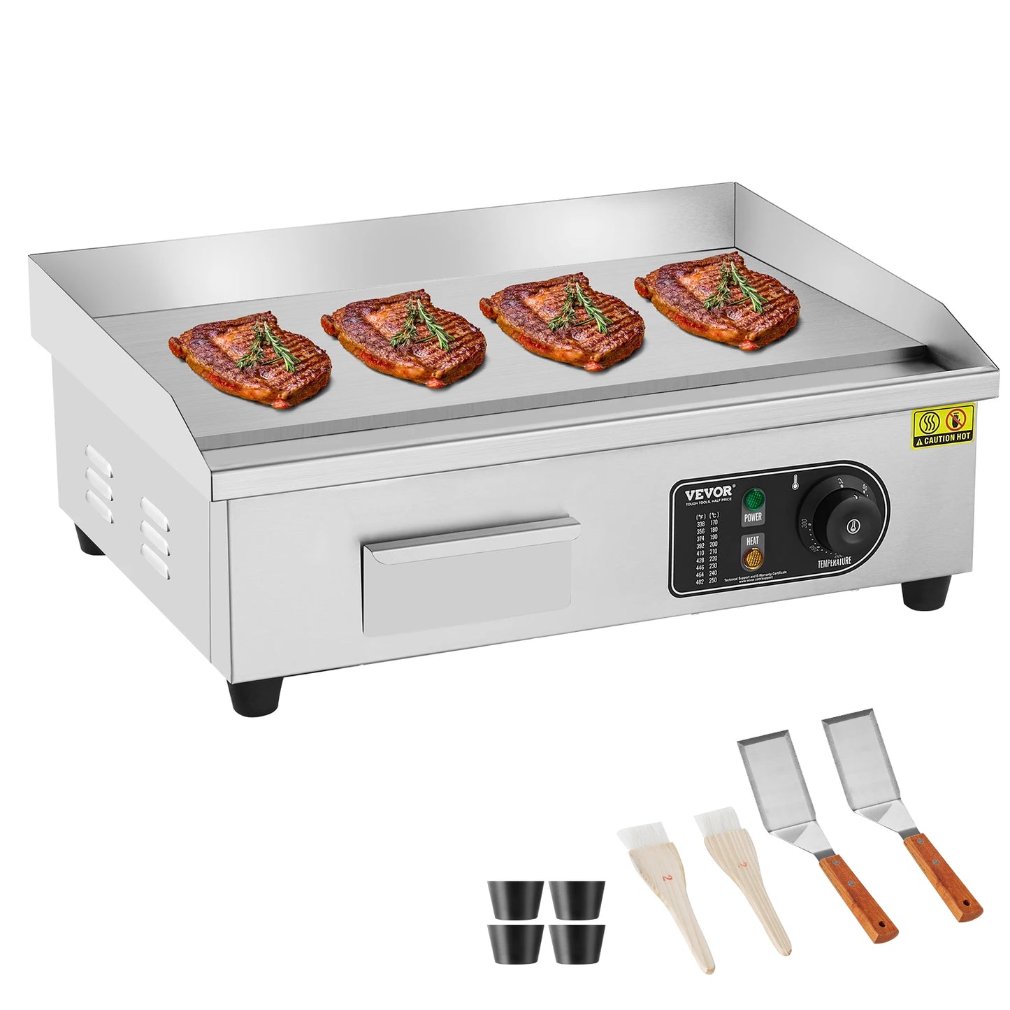 SucceBuy 3200W Commercial Electric Griddle Countertop Flat Top Grill for Home and Restaurant Use Temperature Range 122 to 572 Degrees Fahrenheit