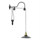 Vintage Industrial Wall Mount Light Sconce Lamp Lift Pulley Fixture Wall Light
