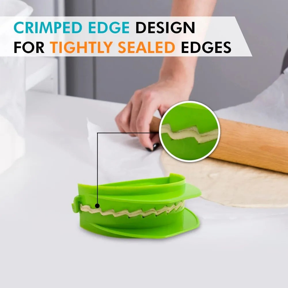 3 Piece Set Plastic Pastry Formers with Crimped Edge for Empanadas Dumplings and Hand Pies