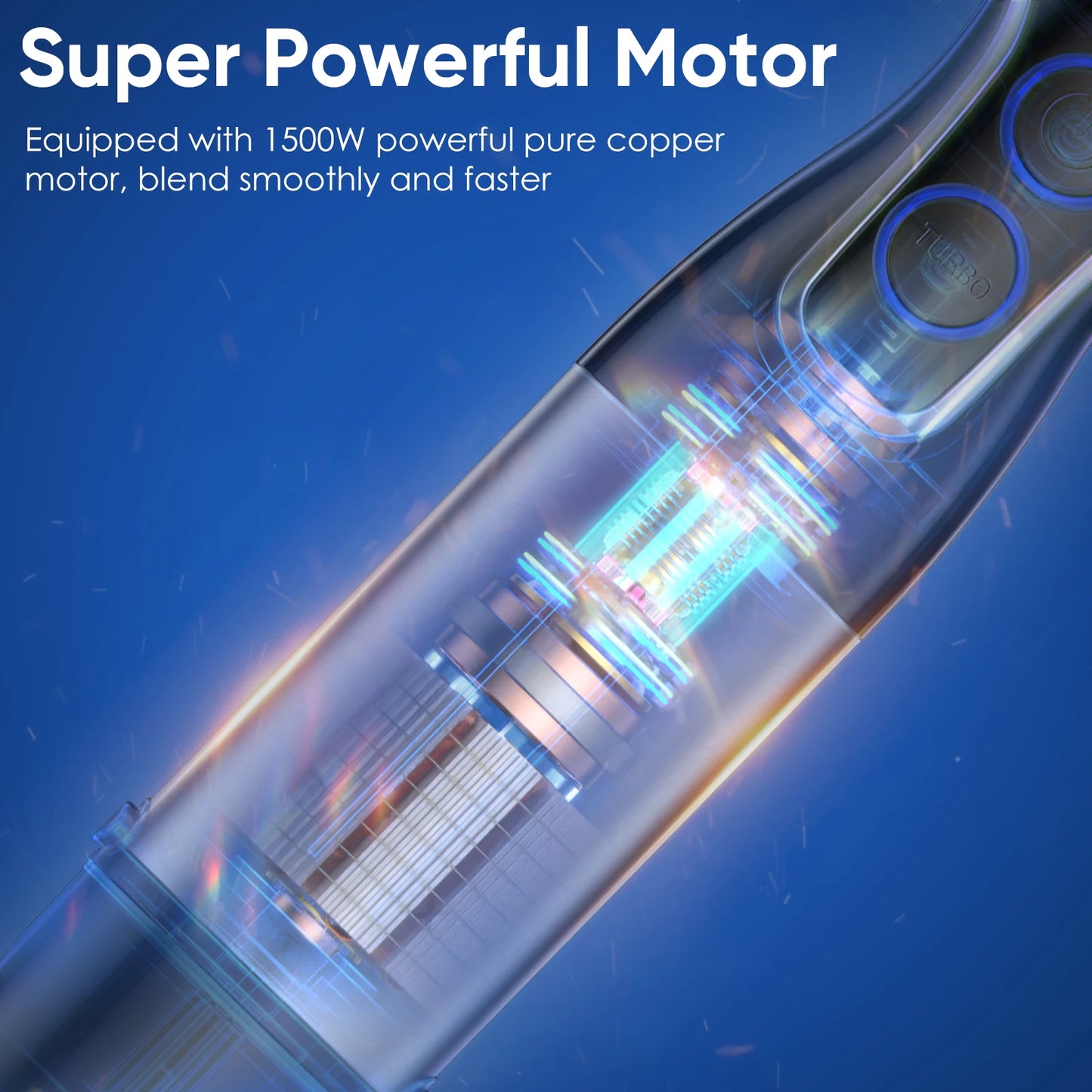 BioloMix 5 in 1 Immersion Hand Blender 1500 Watt Powerful Stainless Steel Blade Food Processor Smoothie Maker Baby Food Puree Tool