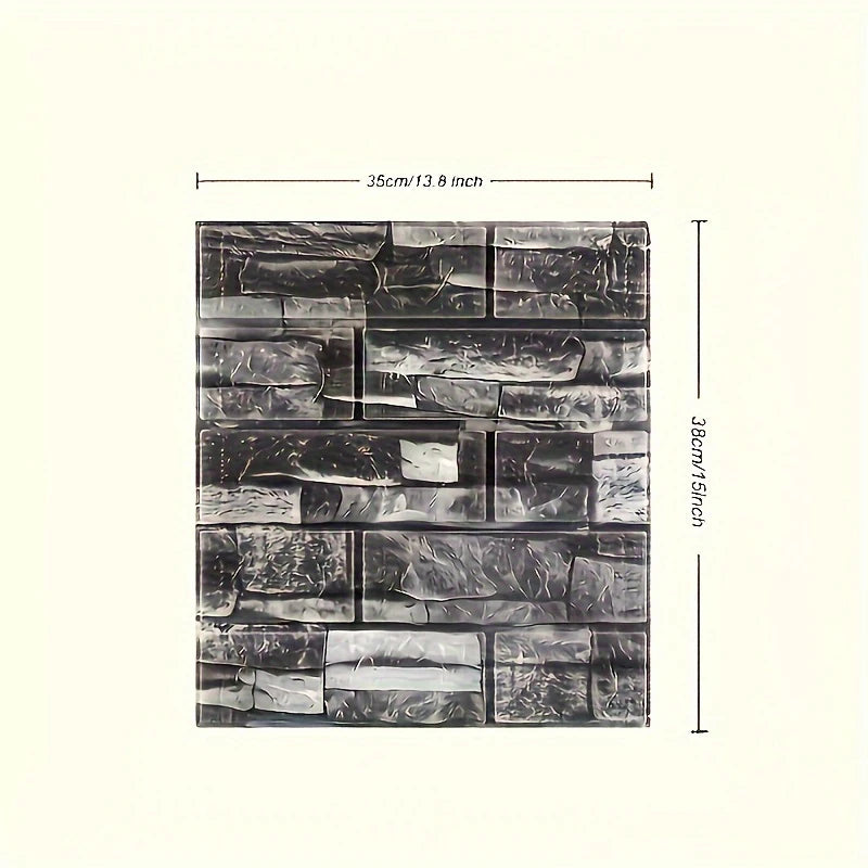 100/200Pcs 3D Wall Tile Stickers Brick Pattern Foam Self-Adhesive Waterproof Ceiling Decor Easy Apply for Moisture Proof